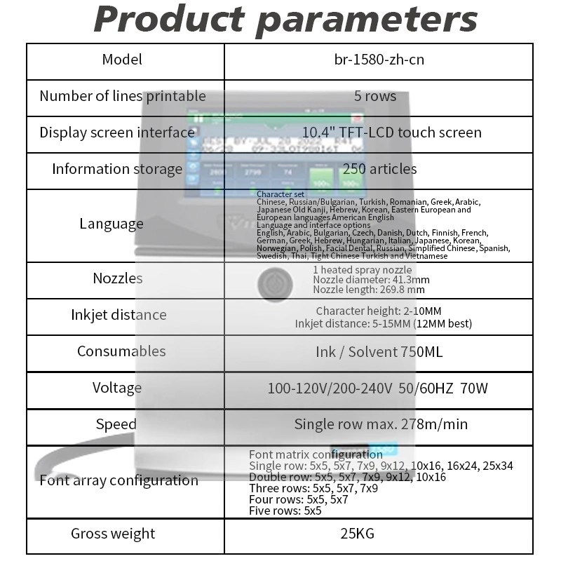 Videojet Continuous Cij Inkjet Coding Printer Machine 1240 1280 1580 Date Batch Number Coding Machine