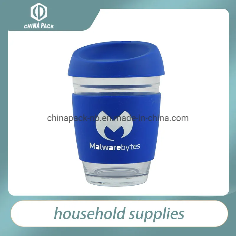  8オンスの再利用可能なガラスコーヒーマグ。 蓋付き。マルチカラーオプション