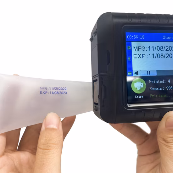 ポータブル速乾インクジェットバッチ日付コーディングプリンター